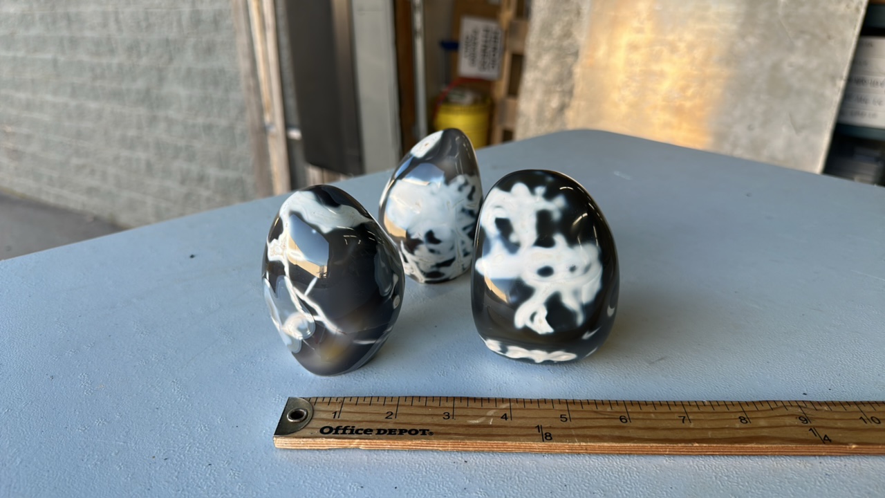 Orca Agate Specimen 4 to 5 inches (Lot of 3) MSRP $237