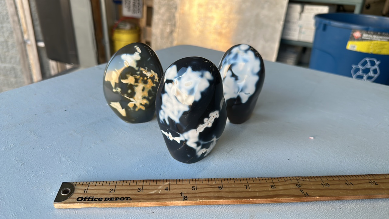 Orca Agate Specimen 4 to 5 inches (Lot of 3) MSRP $237