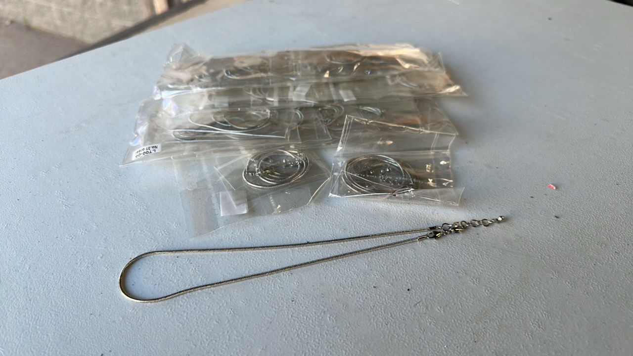 Large Rhodium Necklace with Extender Set - Interchangeable Z009412 (Lot 30eac)