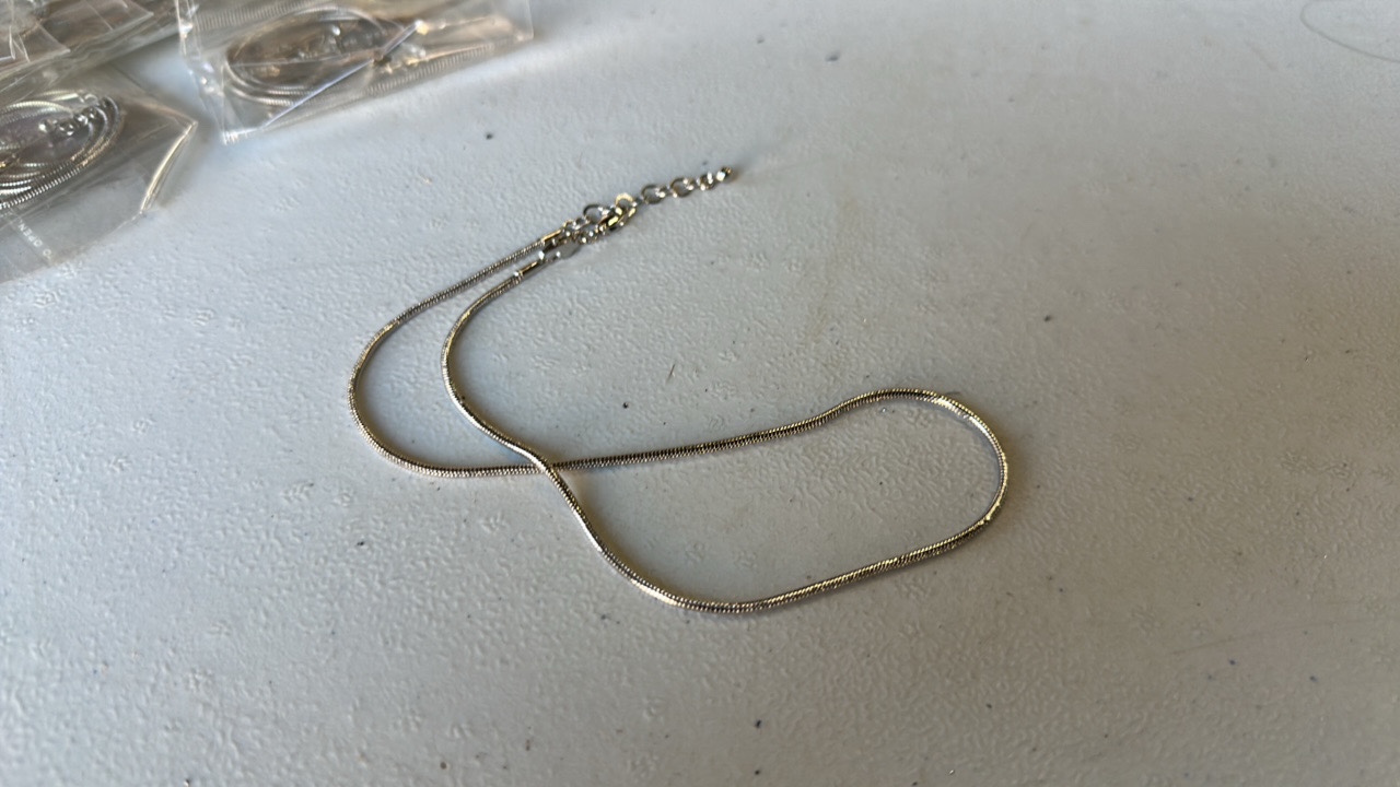 Large Rhodium Necklace with Extender Set - Interchangeable Z009412 (Lot  30ea)