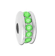 Peridot Rhinestone Channel Set Bead for 2mm Leather-Z009324 (Lot 240 Pieces)