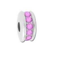 Light Amethyst Rhinestone Channel Set Bead for 2mm Leather-A009278 (Lot 400 Pieces)
