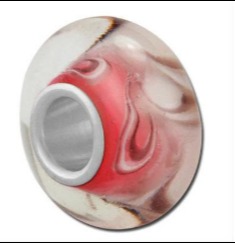 14mm Shades of Pink Swirls Large Hole Glass Beads-A006341 200 Pieces Included