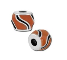 Petite Black and Brown Animal Swirl Enamel Bead - Interchangeable-A009390 250 Pieces Included