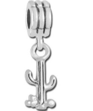 12mm Cactus Charm Large Hole Bead - Rhodium Plated-A008642 263 Pieces Included