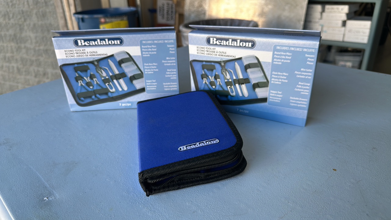 Beadalon Econo 7 Piece Travel Tool Kit in Zip Pouch (Lot of 3 Kits)