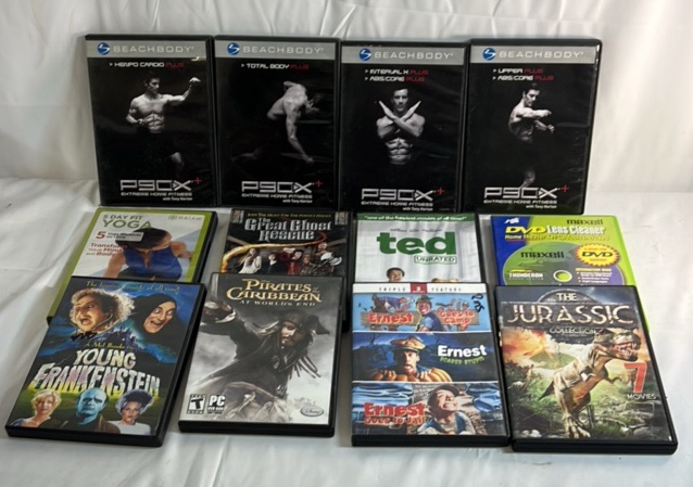 Assorted Workout and Movie DVD Bundle