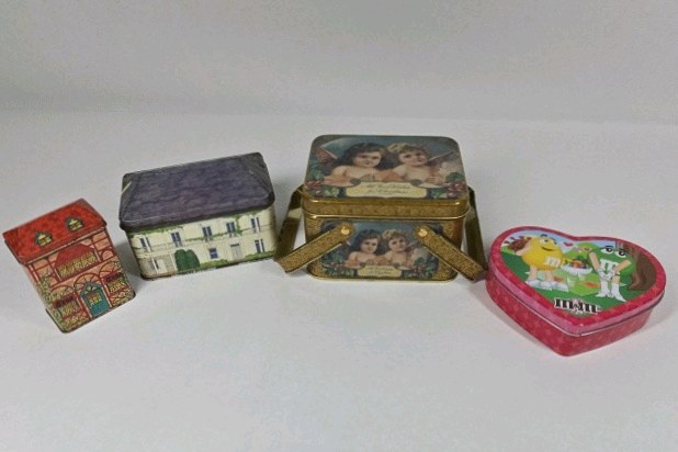 Decorative Tin Containers Mixed Lot