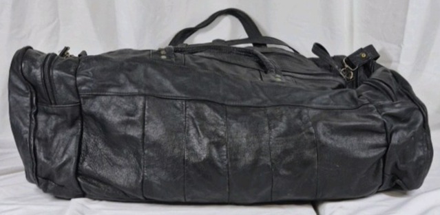 Black Leather Duffel Bag