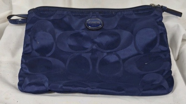 Coach Signature Blue Wristlet Pouch