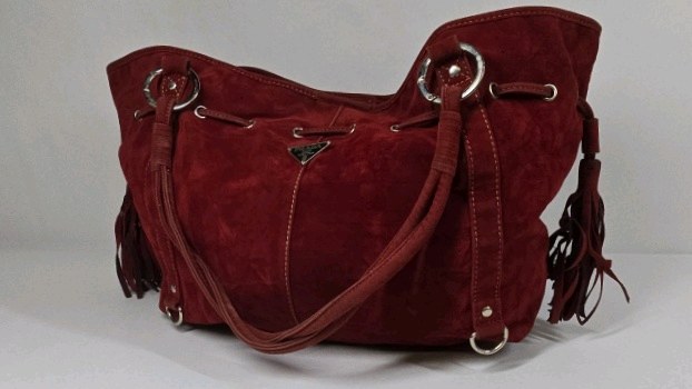Prada Milano Red Leather Drawstring Shoulder Bag