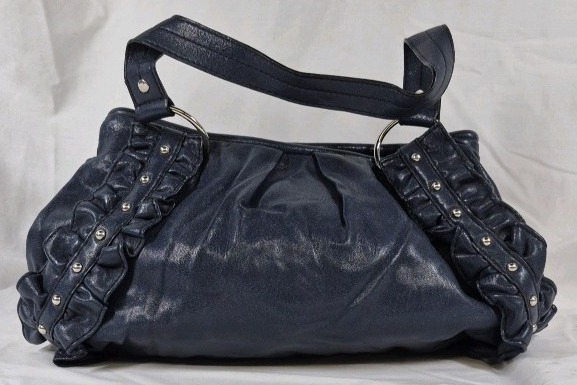 Nine & Co Dark Blue Faux Leather Shoulder Bag