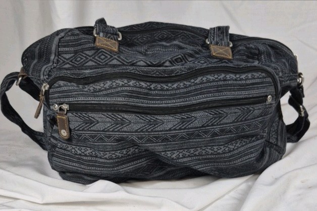Patterned Fabric Duffel Travel Bag