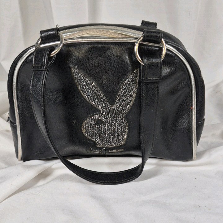 Playboy Black Faux Leather Handbag