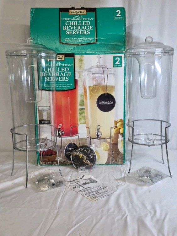 Chilled Beverage Servers with Stand  Tritan Drink Dispensers