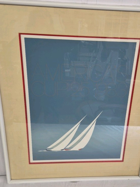 1988 Americas Cup Sailing Print  Framed Nautical Artwork