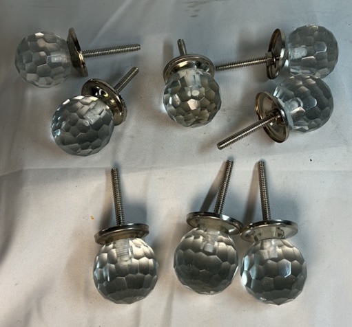 Faceted Glass Cabinet Drawer Knobs Lot