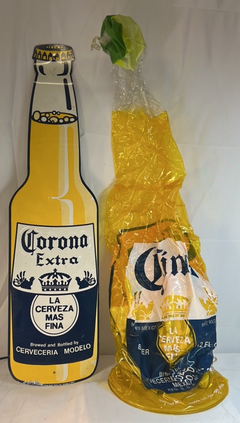 Corona Extra Beer Bottle Metal Sign  La Cerveza Mas Fina Advertising