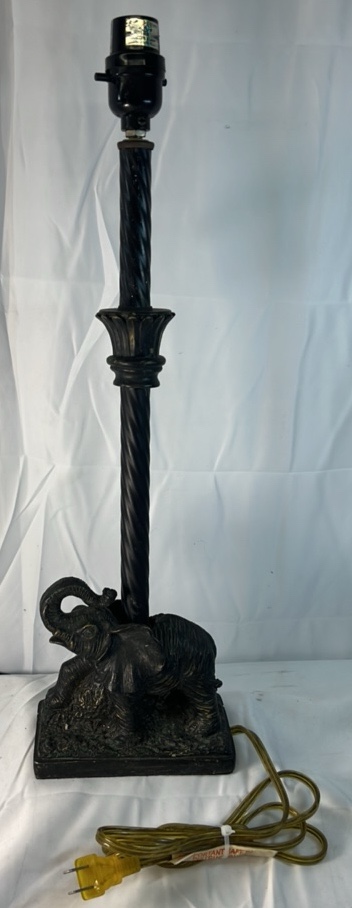Elephant Base Table Lamp with Twisted Column