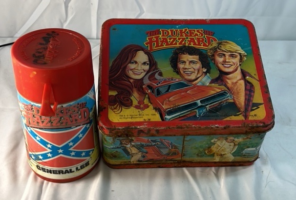 Vintage Dukes of Hazzard Metal Lunchbox Thermos  General Lee TV Series