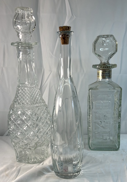 Cut Glass Decanter and Bottle Assortment