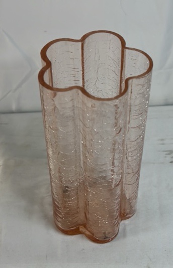 Pink Depression Glass Scalloped Vase