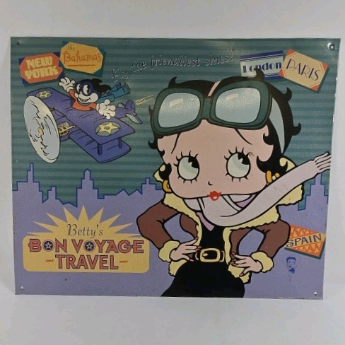 Betty Boop Bon Voyage Travel Metal Sign