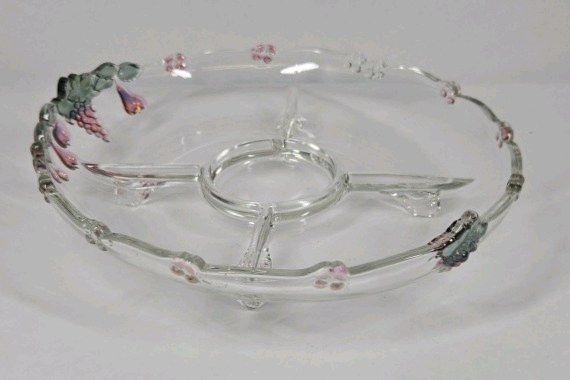 Vintage Glass Divided Serving Dish