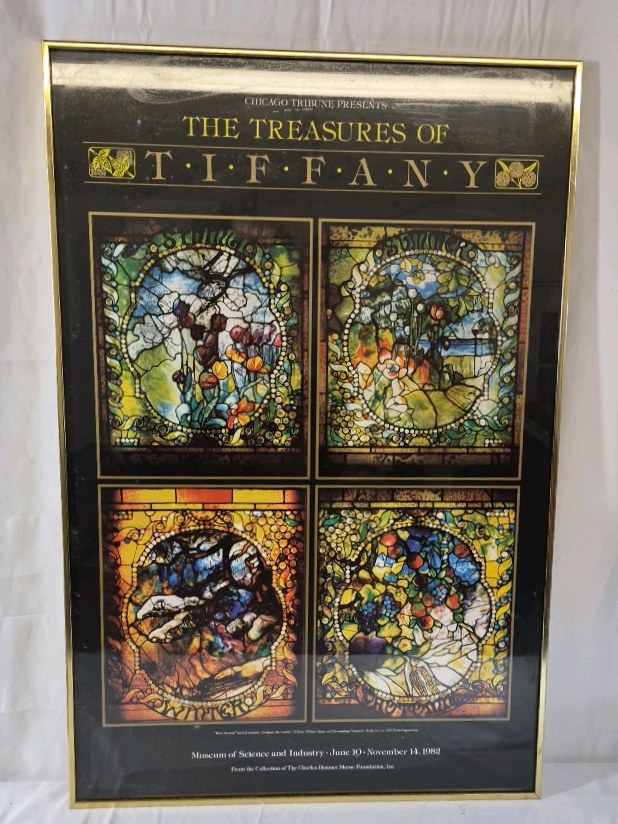 1989 The Treasures of Tiffany Poster  Chicago Tribune Framed Print