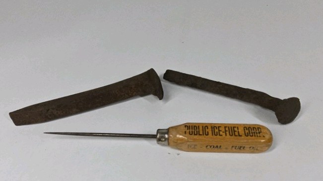 Vintage Railroad Spikes and Ice Pick