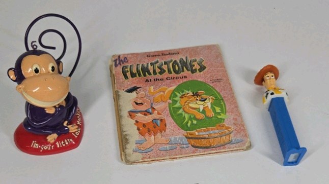 Flintstones Book Toy Lot PEZ Woody Monkey Figurine