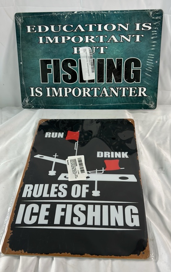 Ice Fishing Humor Metal Sign Lot Wall Decor