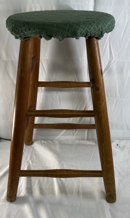 Wood Bar Stool Rustic Wooden Stool Upholstered Seat