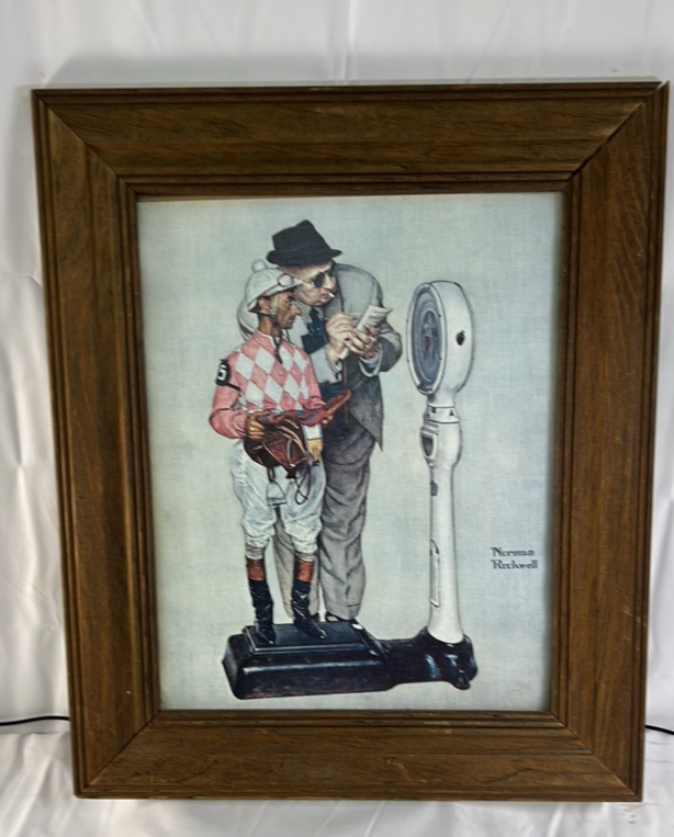 Norman Rockwell Jockey Print Framed Horse Racing Art