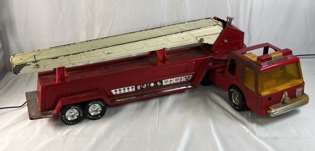 Vintage Structo Fire Truck Ladder Truck Pressed Steel Toy