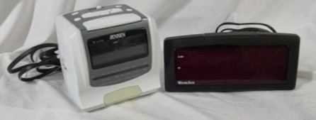 Digital Alarm Clock Lot Sony Jensen AM FM Clock Radios