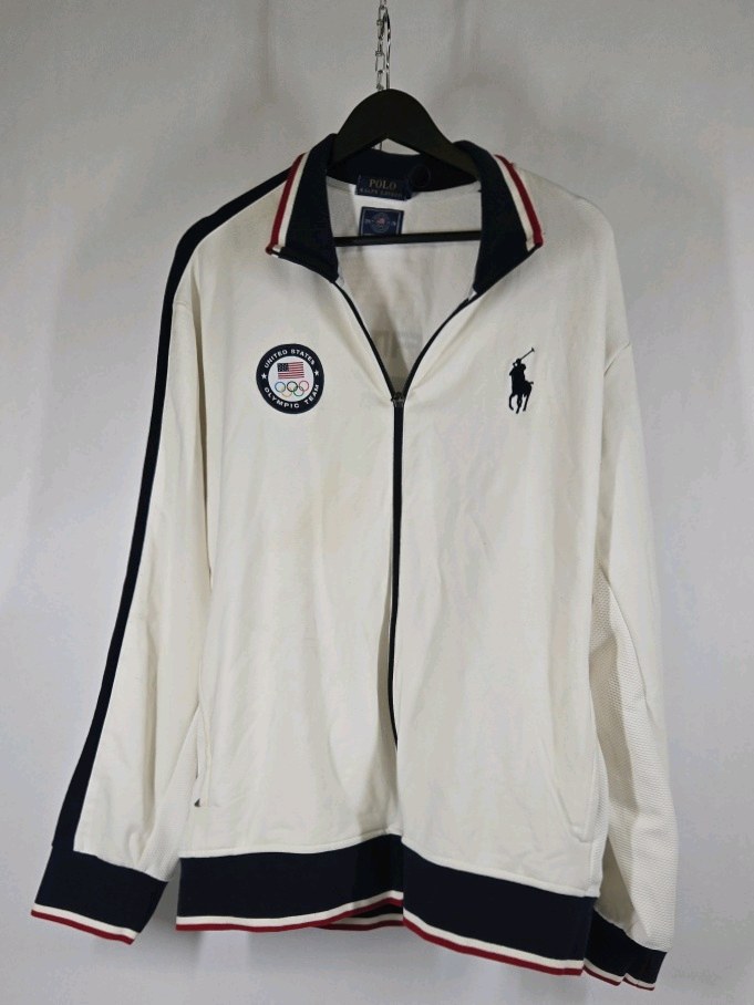 Polo Ralph Lauren Team USA Jacket Mens XXL White Full Zip Olympic 2016