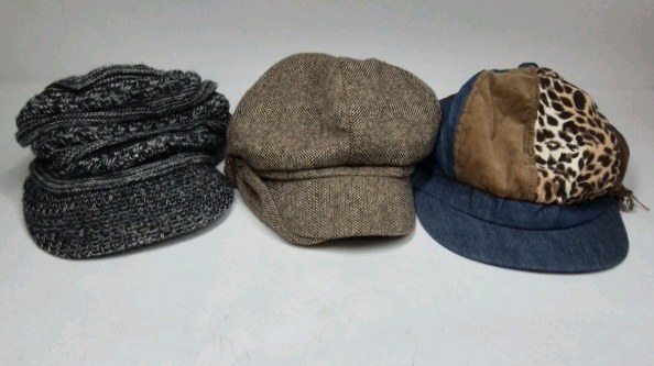 Lot of Womens Hats Mixed Styles Knit Tweed Animal Print Caps