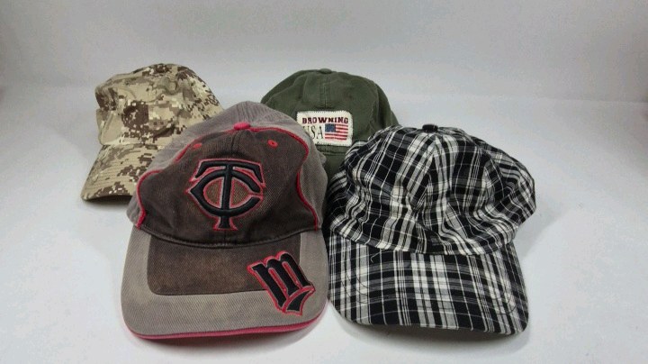 Baseball Cap Hat Lot Browning Twins Camo Plaid Adjustable