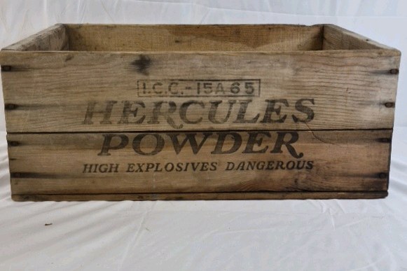 Vintage Wooden Crate Hercules Powder Ammo Box Style Storage Crate