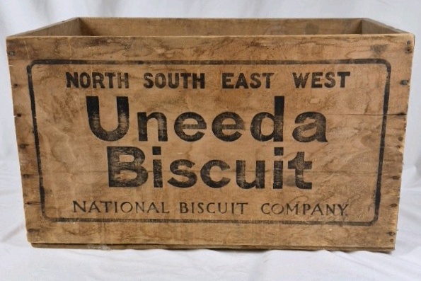 Vintage Uneeda Biscuit Wooden Crate National Biscuit Company