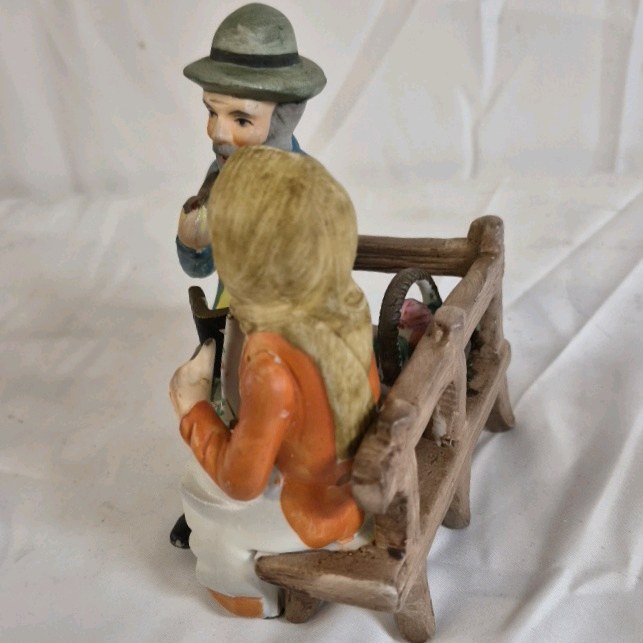 Lefton Ceramic Figurine Couple on Bench