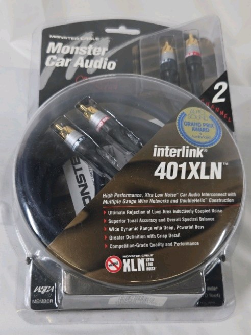 Monster Car Audio Interlink 401XLN RCA Cable 2 Channel New