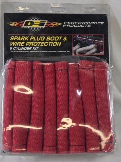 DEI Spark Plug Boot & Wire Protection Sleeves Red Set