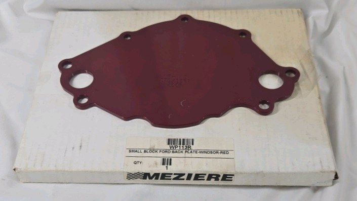 Meziere WP113R Small Block Ford Back Plate Windsor Red