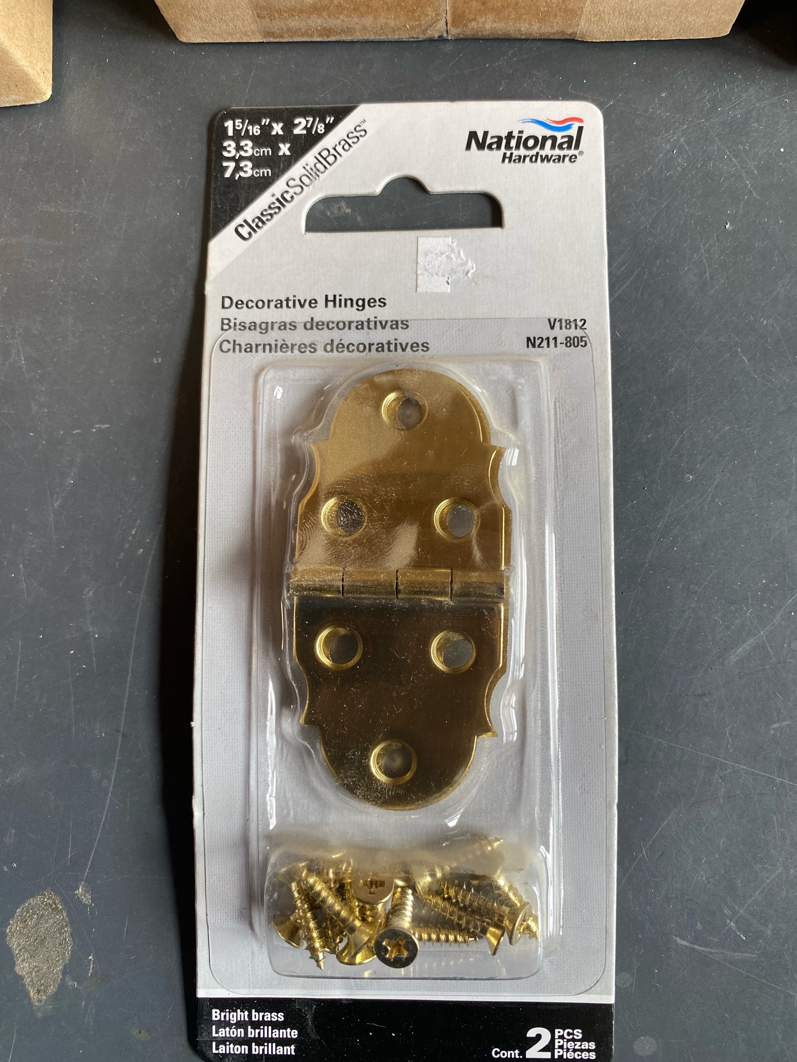 Brass decorative hinges