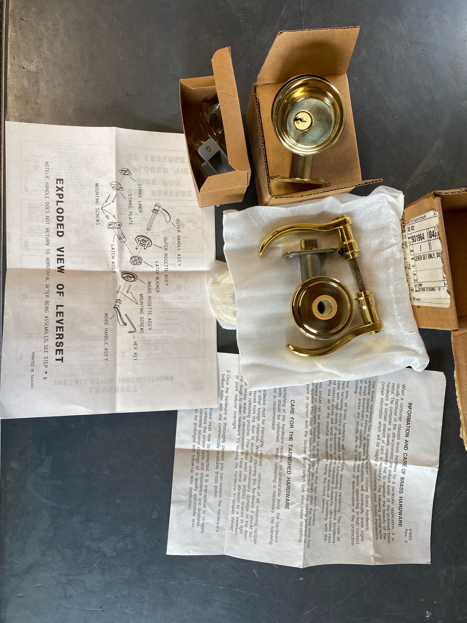 solid brass door lock set new