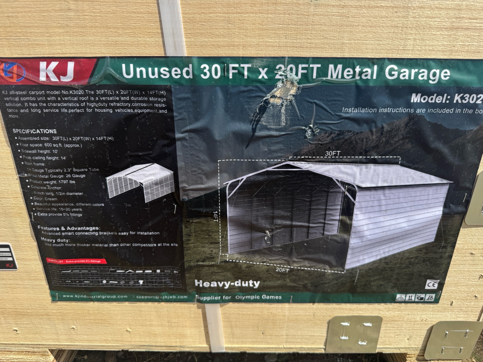 2026 K3020 Unused Unused 30FT x 20FT Metal Garage