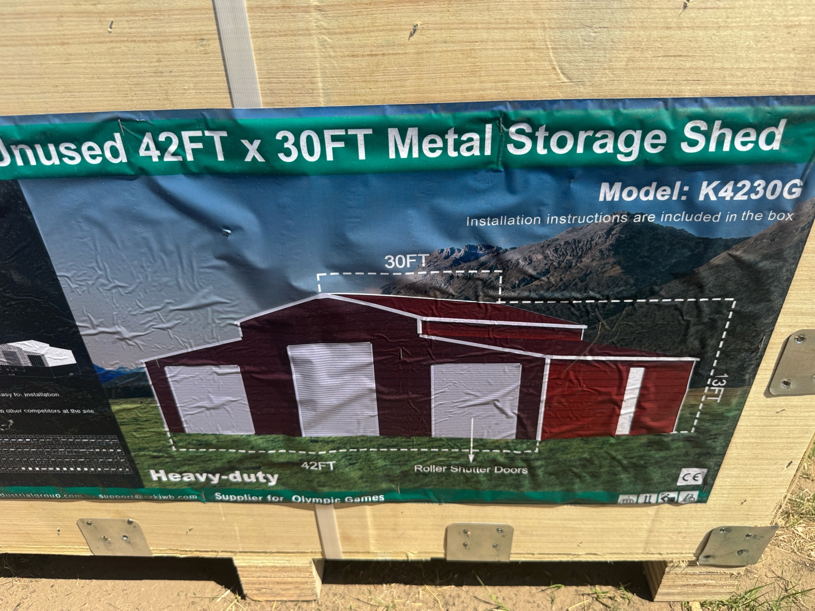 2026 K4230G Unused Unused 42FT x 30FT Metal Storage Shed