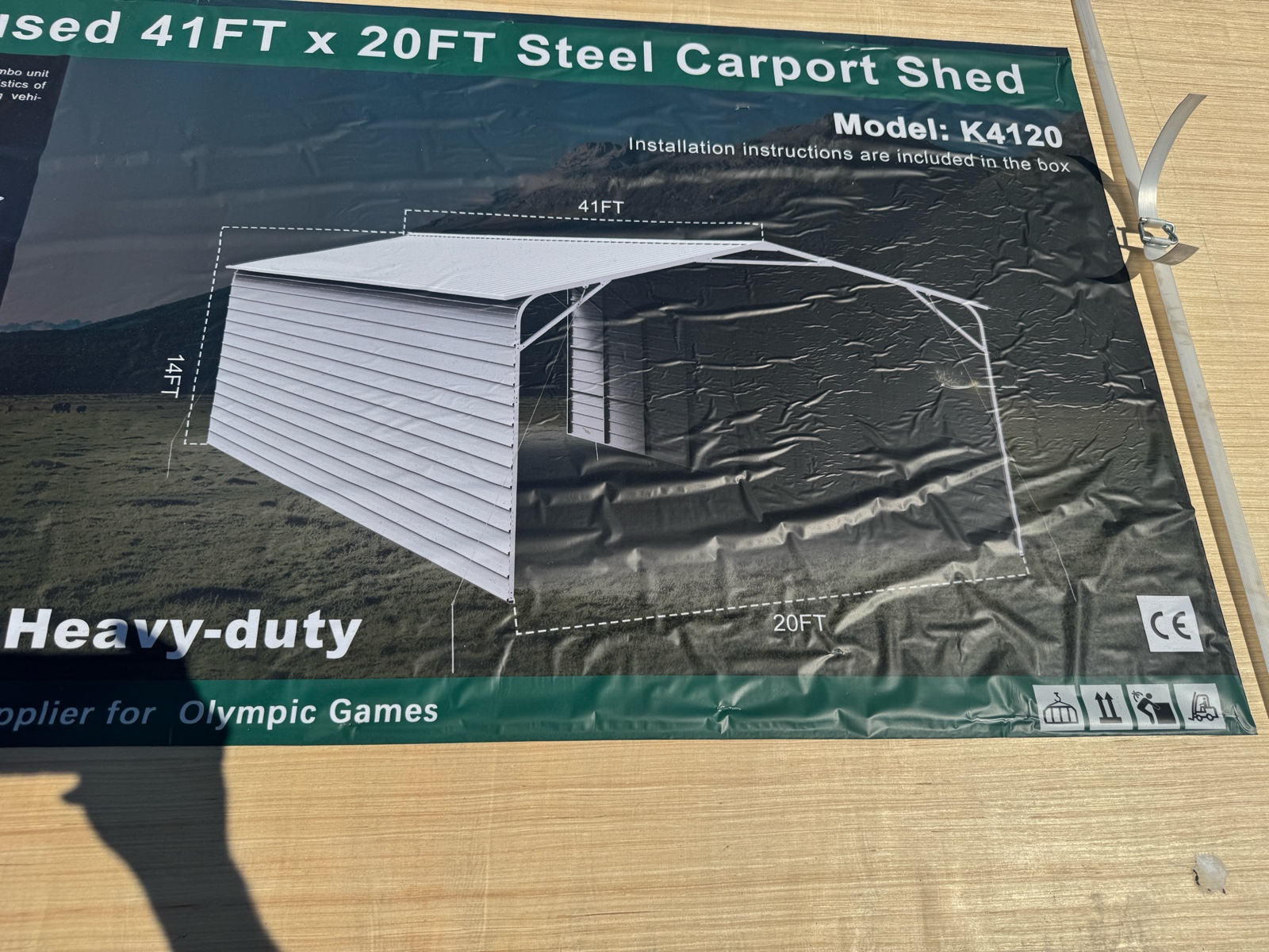 2026 K4120 Unused 41ft x 20ft Steel Carport Shed